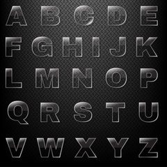 Glass Font And Black Background