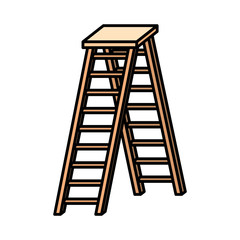 wooden stair isolated icon