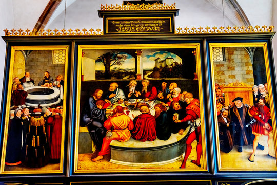 Last Supper Altarpiece Mary's City Church Lutherstadt Wittenberg Germany