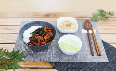 jukkumi bokkeum is korea traditional webfoot octopus with vegetable stir fry