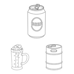 Vector design of pub and bar icon. Set of pub and interior stock symbol for web.