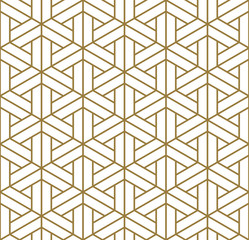 Seamless japanese pattern shoji kumiko in golden.Average thickness.