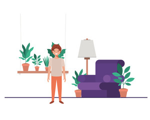 young man in the livingroom avatar character