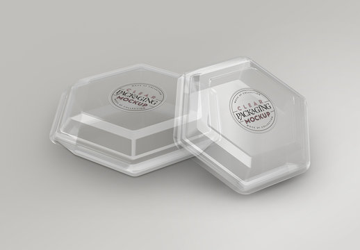 Clear Hexagon Container Mockup