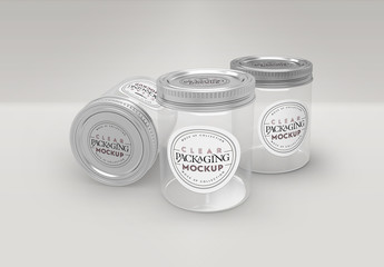 Clear Jars with Lids Mockup