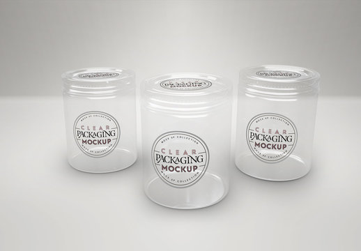 Clear Jars with Lids Mockup