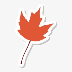 Maple leaf sticker, autumn symbol 