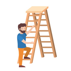man with wooden stair avatar character