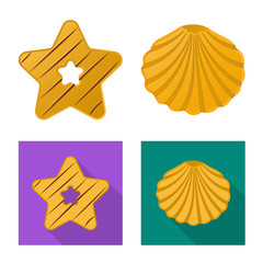Vector illustration of biscuit and bake symbol. Set of biscuit and chocolate vector icon for stock.