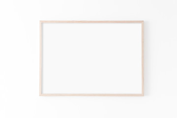 Landscape large 50x70, 20x28, a3,a4, Wooden frame mockup on white wall. Poster mockup. Clean,...