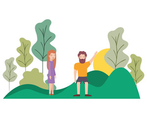 couple with landscape avatar character