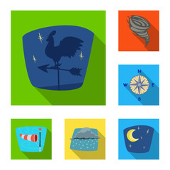 Isolated object of weather and climate icon. Set of weather and cloud stock symbol for web.