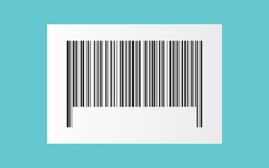 black barcode on white paper sticker for pattern and design,vector illustration.