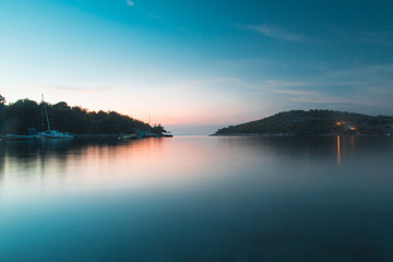 sunset over the lake