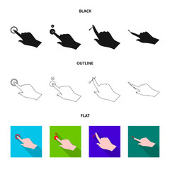 Vector design of touchscreen and hand sign. Collection of touchscreen and touch vector icon for stock.