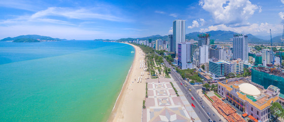 Panorama of the city of Nha Trang in Vietnam from drone point of view © Ngoc