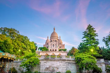 Poster Sacre Coeur Cathedral on Montmartre Hill in Paris © f11photo