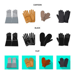 Vector design of glove and winter logo. Collection of glove and equipment stock vector illustration.