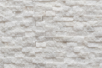 White modern decorative wall small marble brick background texture, decorative pattern quartz stone mosaic.  interior decoration of the room