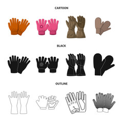 Vector illustration of glove and winter icon. Collection of glove and equipment vector icon for stock.