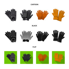 Fototapeta premium Vector illustration of glove and winter sign. Collection of glove and equipment stock vector illustration.