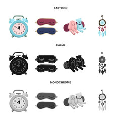 Vector illustration of dreams and night sign. Set of dreams and bedroom vector icon for stock.