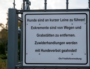 Verbots, Hinweisschild