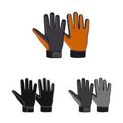 Isolated object of glove and winter icon. Collection of glove and equipment stock vector illustration.