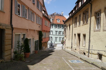 Fototapeta na wymiar Mittelalterliche Gasse Schulberg Tübingen