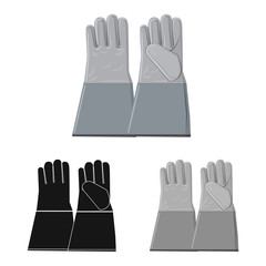Vector design of glove and winter symbol. Collection of glove and equipment stock vector illustration.