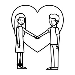 couple with heart love avatar character