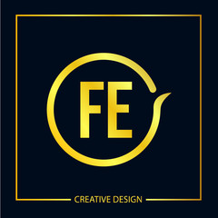 Fototapeta premium Initial FE Letter Logo Template Design