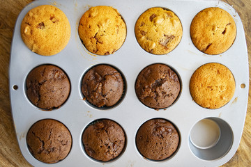 preparing homemade muffin