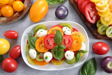 Colorful tomatoes.