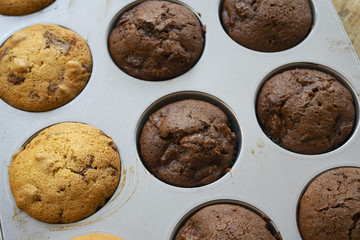 preparing homemade muffin