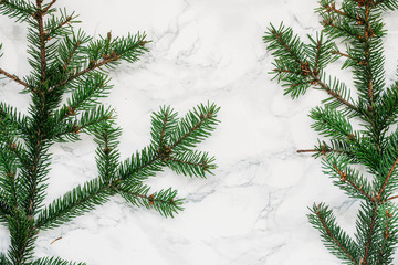 Christmas Background - Branches And Christmas toys