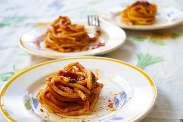 tonnarelli with tomato sauce