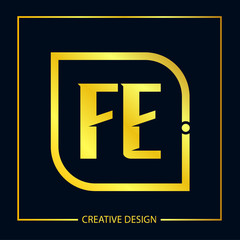 Initial FE Letter Logo Template Design