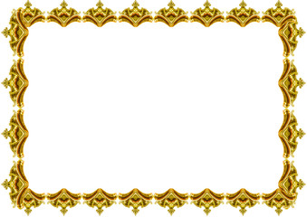 Blank Landscape Background with Golden Ornate Edges