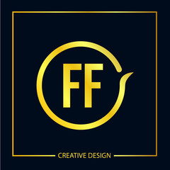 Initial FF Letter Logo Template Design