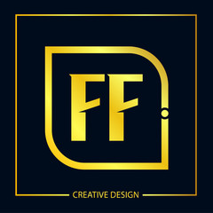 Initial FF Letter Logo Template Design