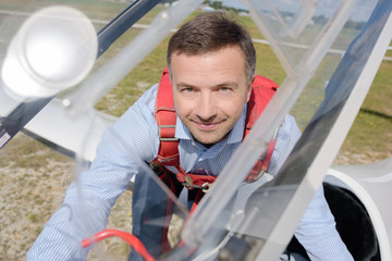 Portrait of man on airfield