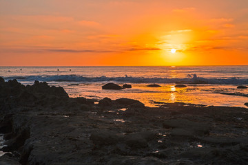 sunset on the california coast
