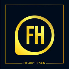 Initial FH Letter Logo Template Design