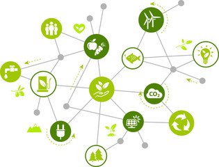 environmentally friendly technology / environmental challenges vector 