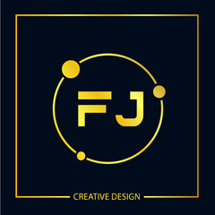 Initial FJ Letter Logo Template Design