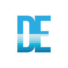 DE letter with sea wave logo