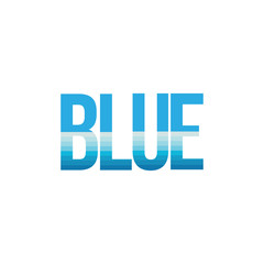BLUE word with sea wave logo