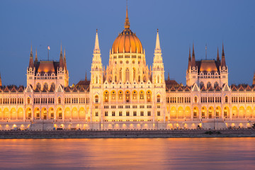 Budapest parliament by night