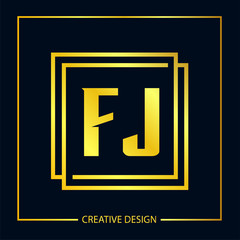 Initial FJ Letter Logo Template Design